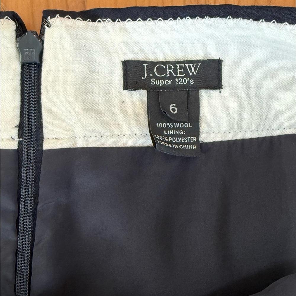J. Crew Navy Pencil Skirt 6 super 120s wool - Picture 4 of 5